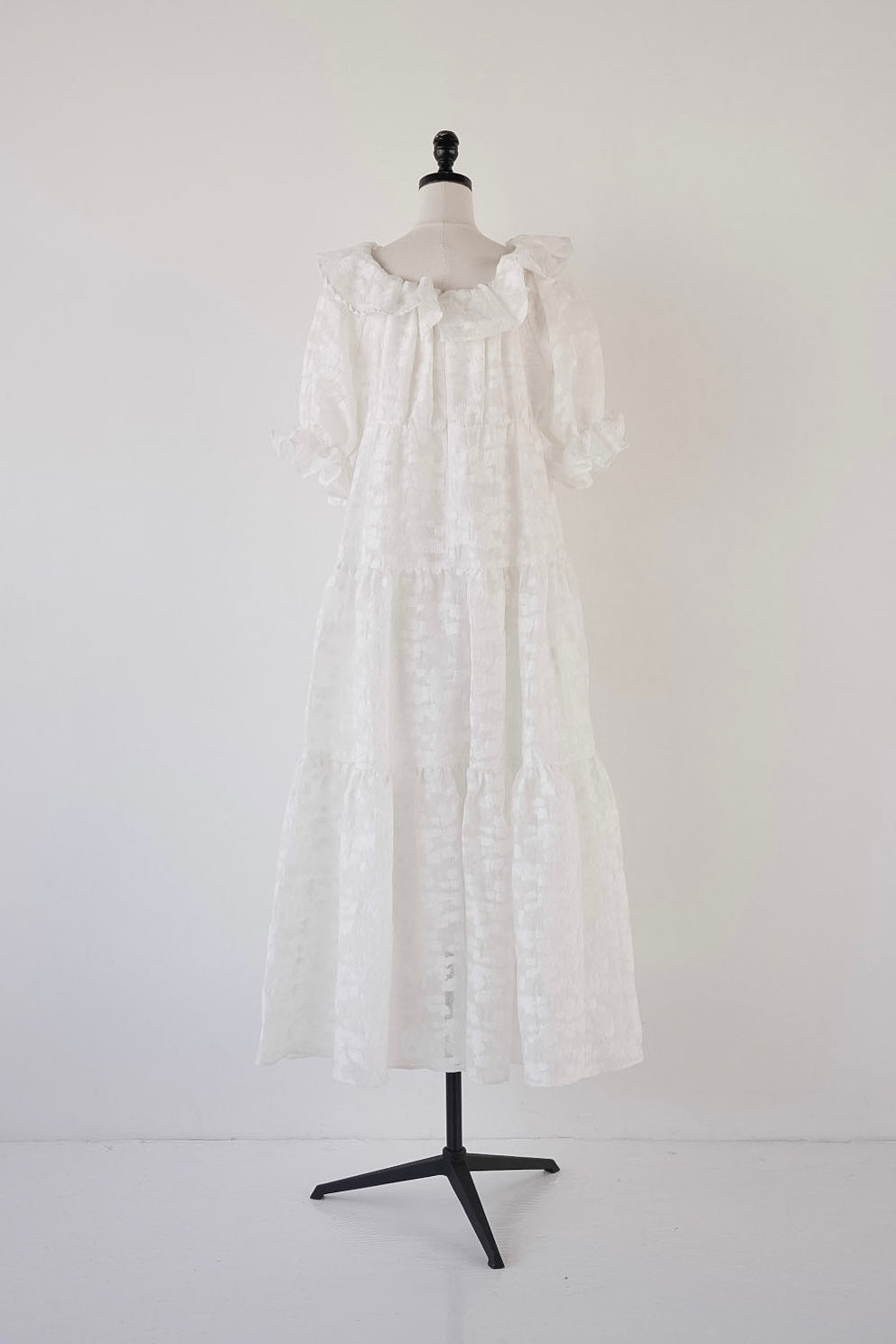 frill collar tiered one-piece