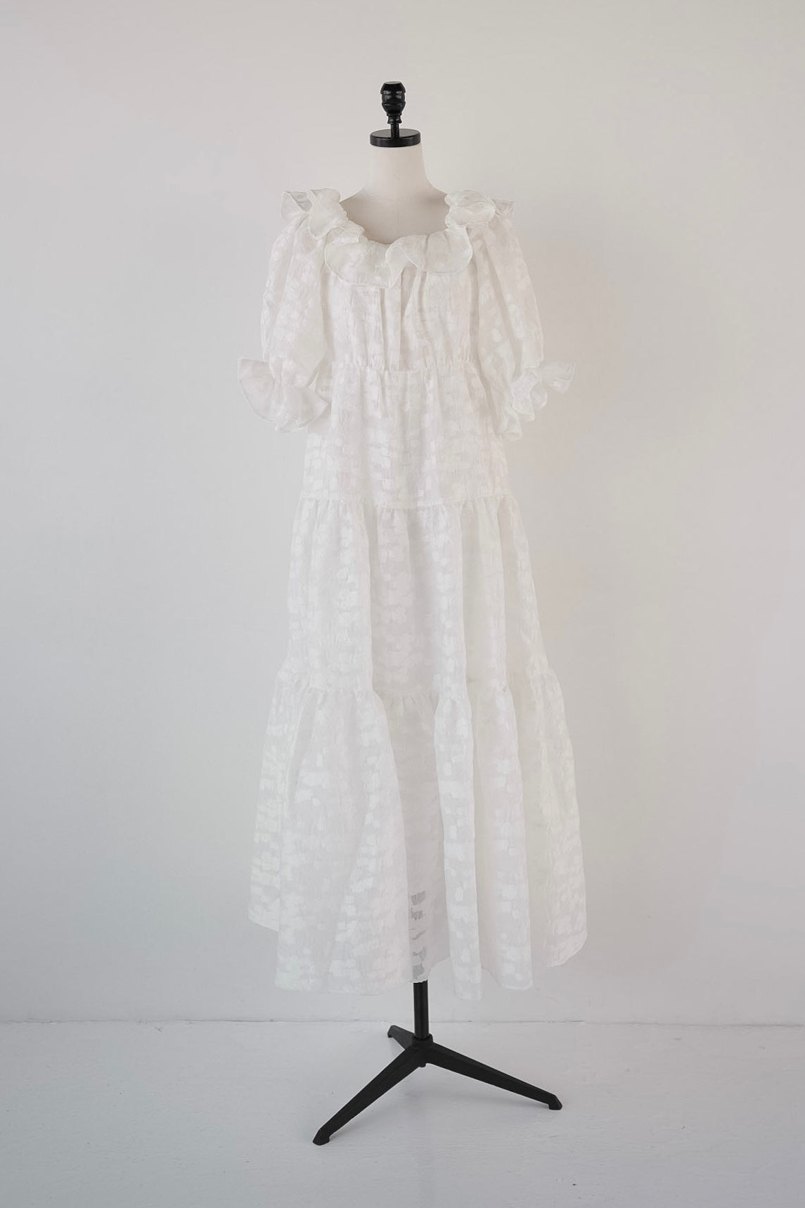 frill collar tiered one-piece