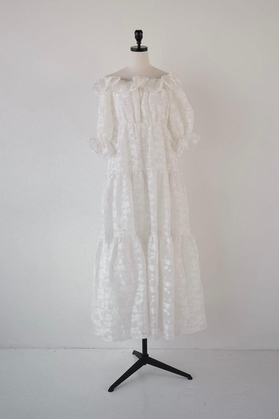 frill collar tiered one-piece