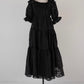 frill collar tiered one-piece