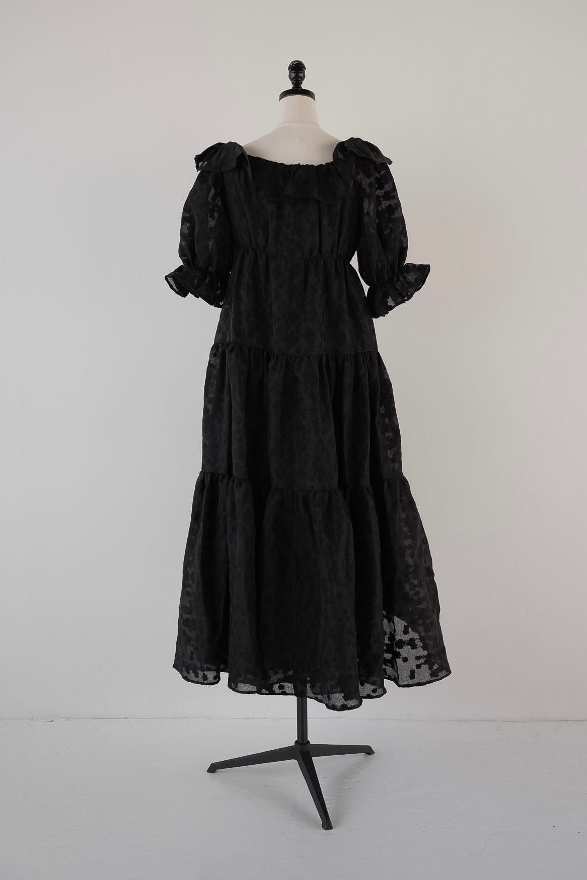 frill collar tiered one-piece