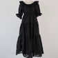 frill collar tiered one-piece
