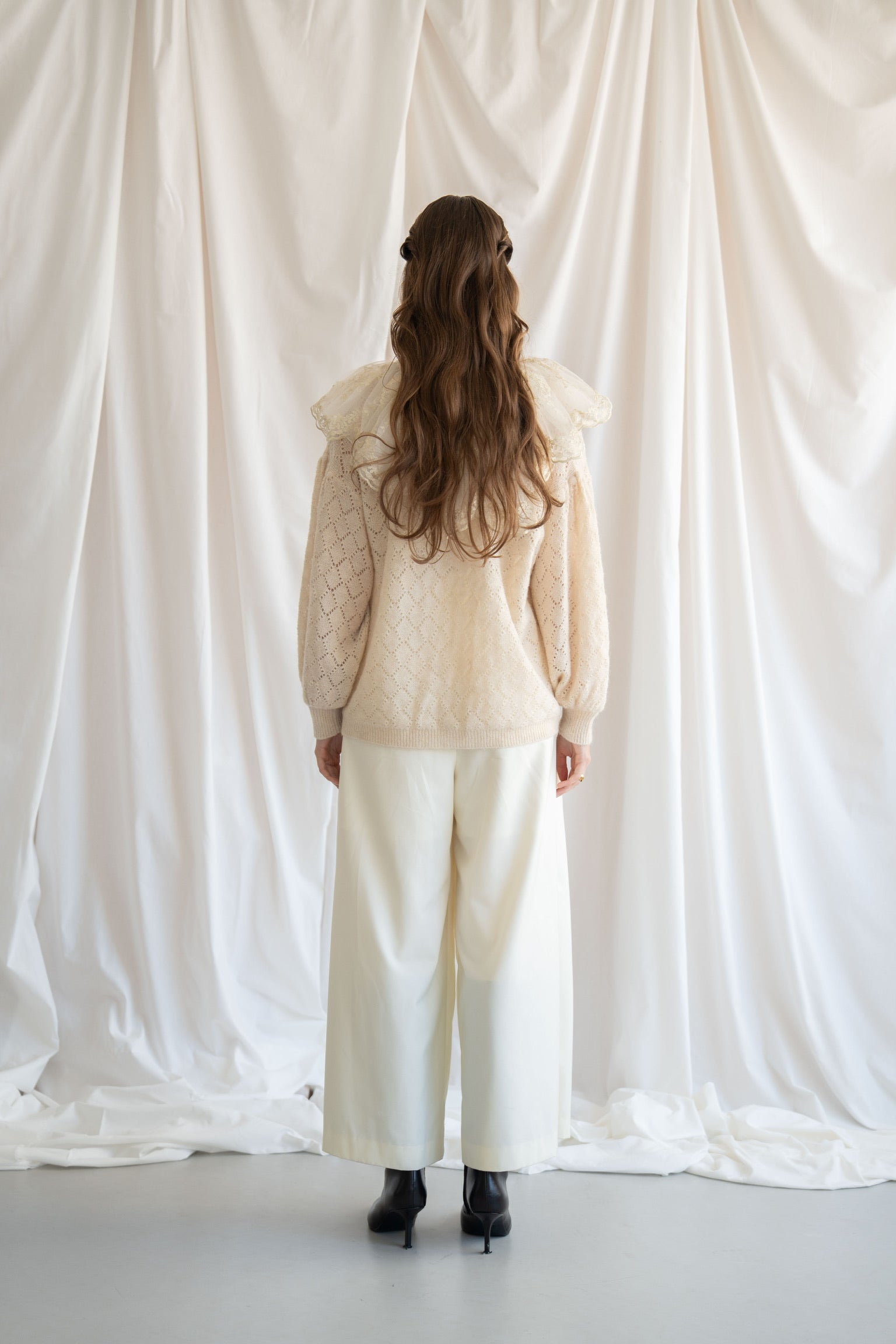 ponn　acka sheer frill knit cardigan sheer frill knit cardigan – Acka online store