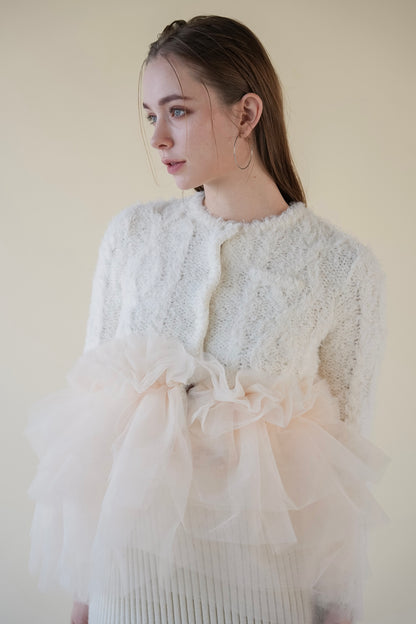 tulle peplum knit