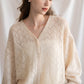 sheer frill knit cardigan