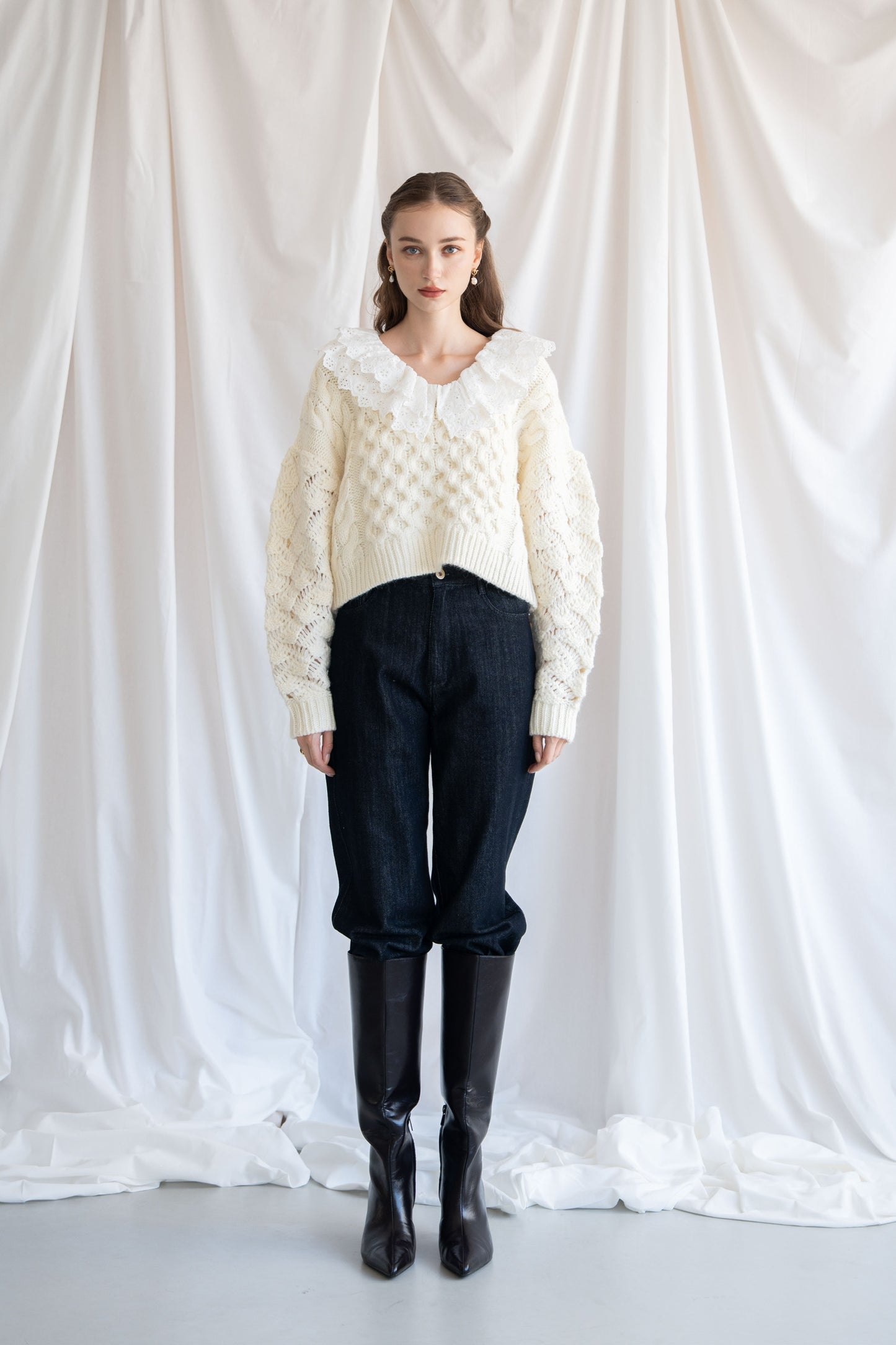 double lace cable knit