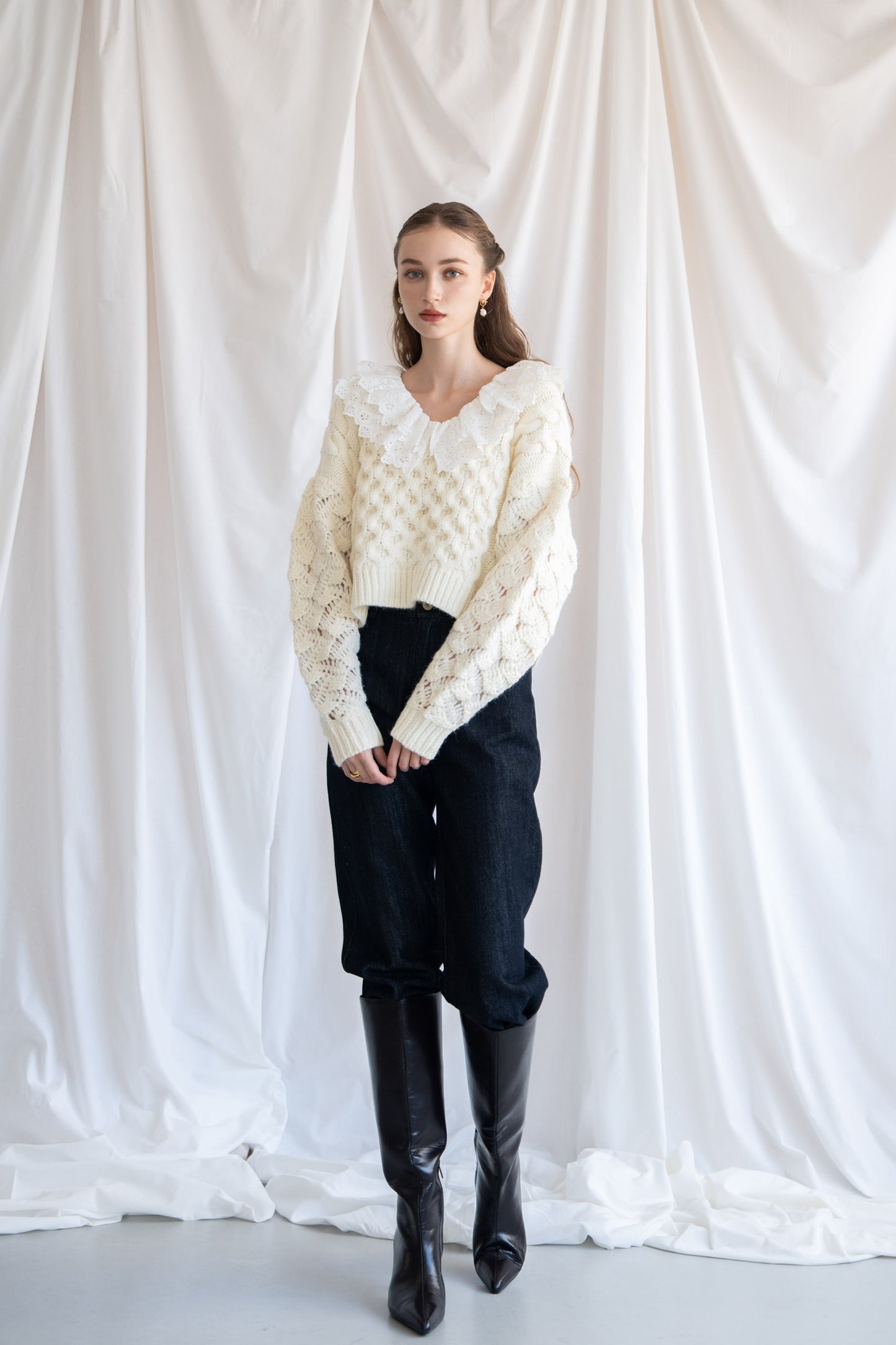 double lace cable knit