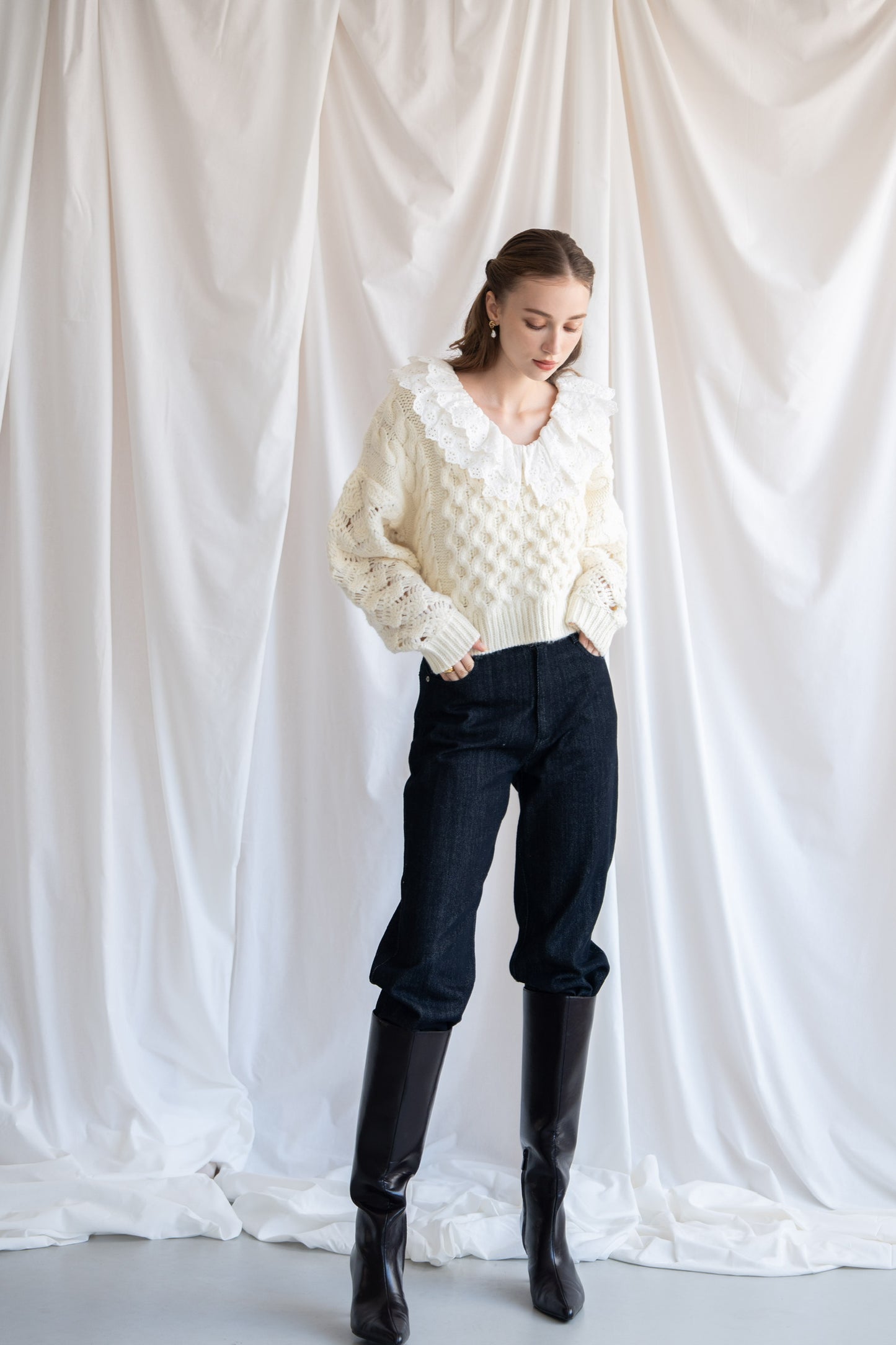 double lace cable knit