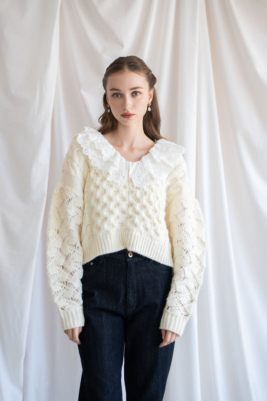 double lace cable knit
