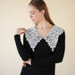 lace collar knit one-piece