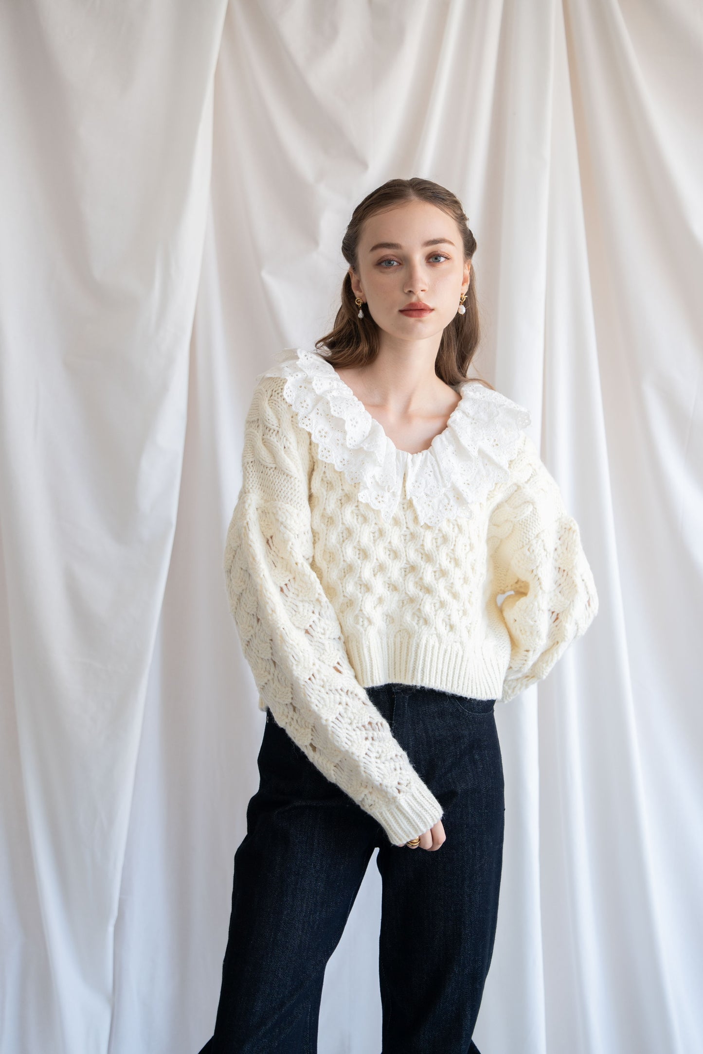 double lace cable knit