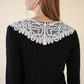 lace collar knit one-piece