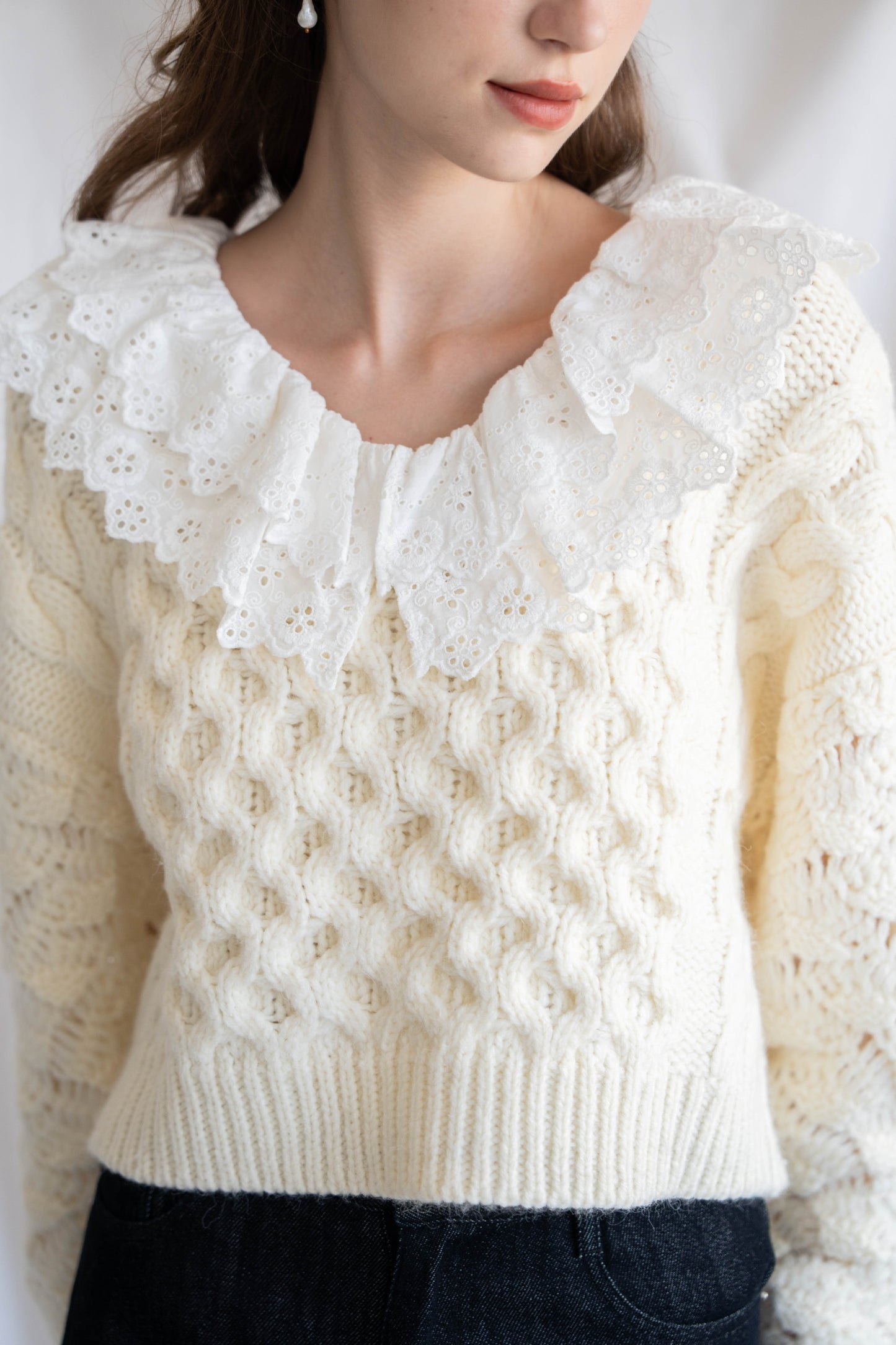 double lace cable knit