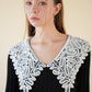 lace collar knit one-piece