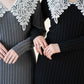 lace collar knit one-piece
