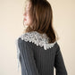 lace collar knit one-piece