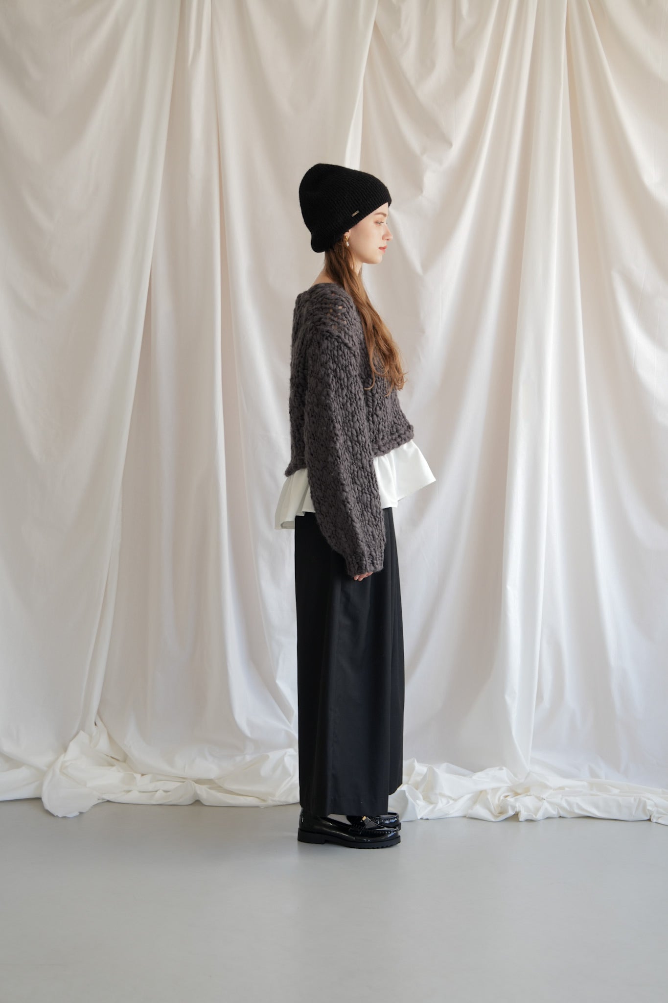 frill hand knit cardigan