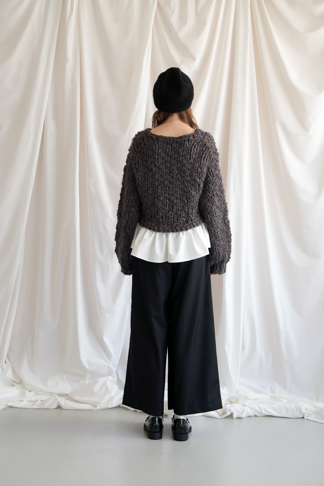 frill hand knit cardigan