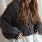 frill hand knit cardigan