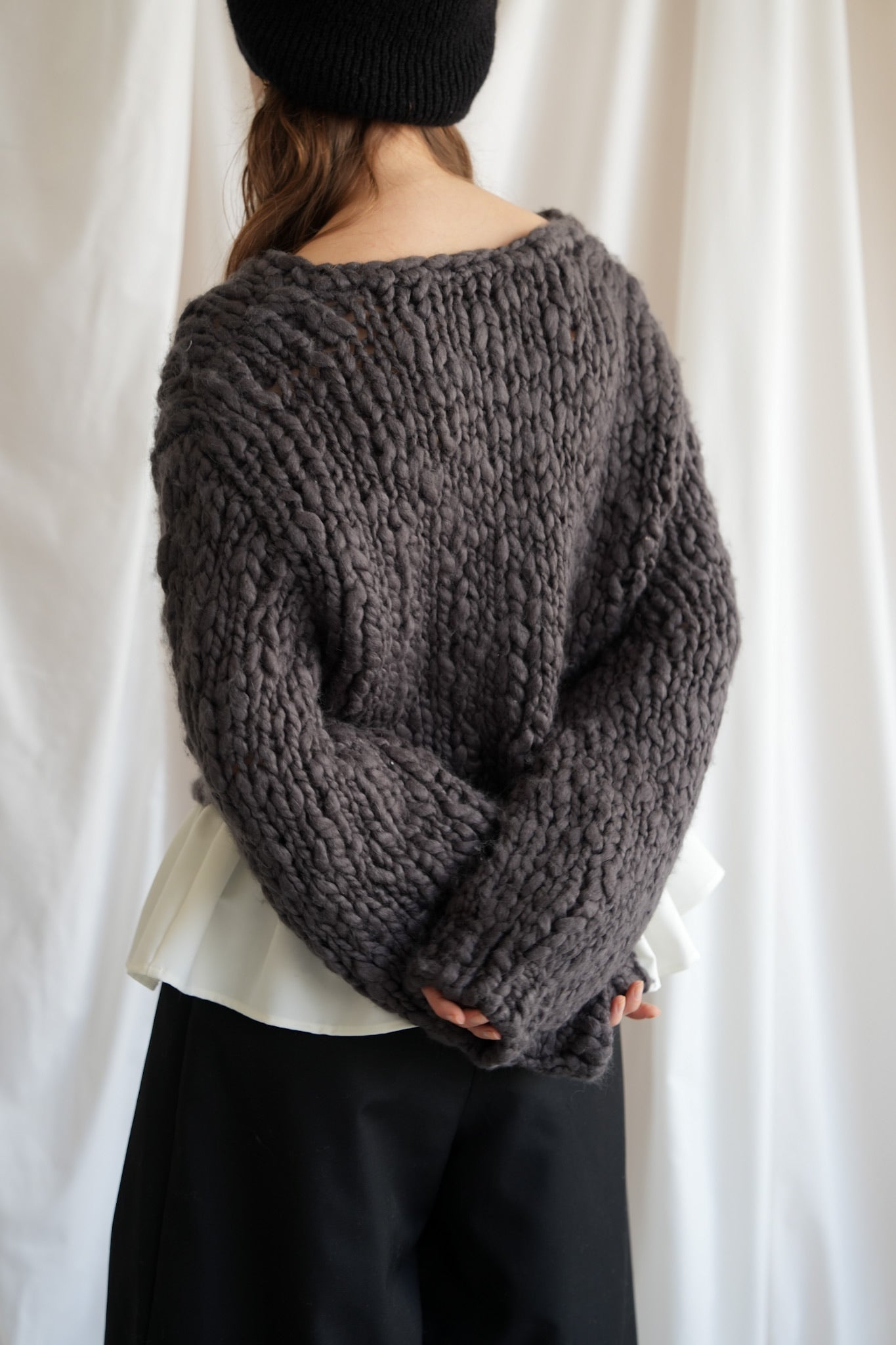 frill hand knit cardigan