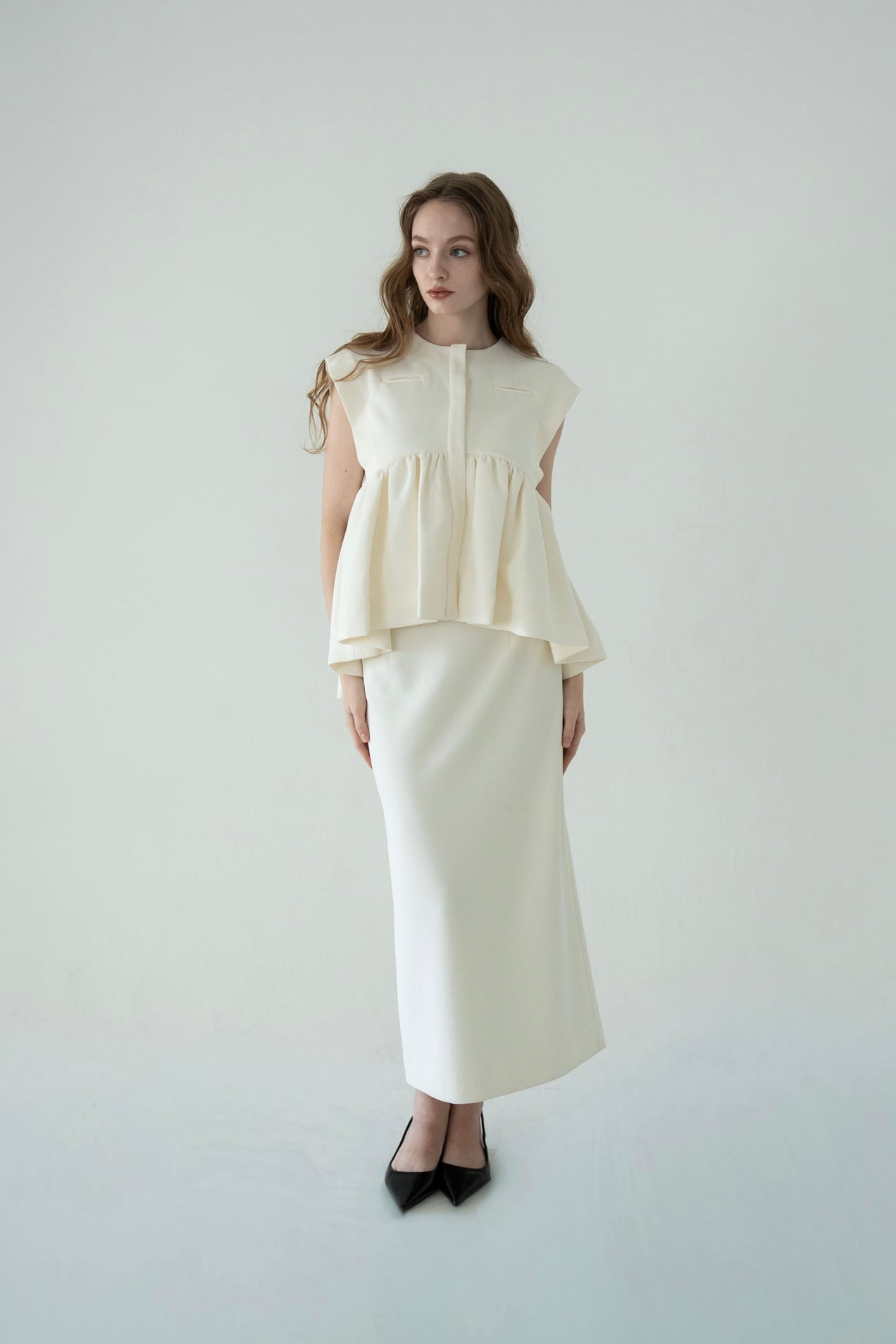 トップス acka peplum knit tops georgette peplum tops – Acka online store