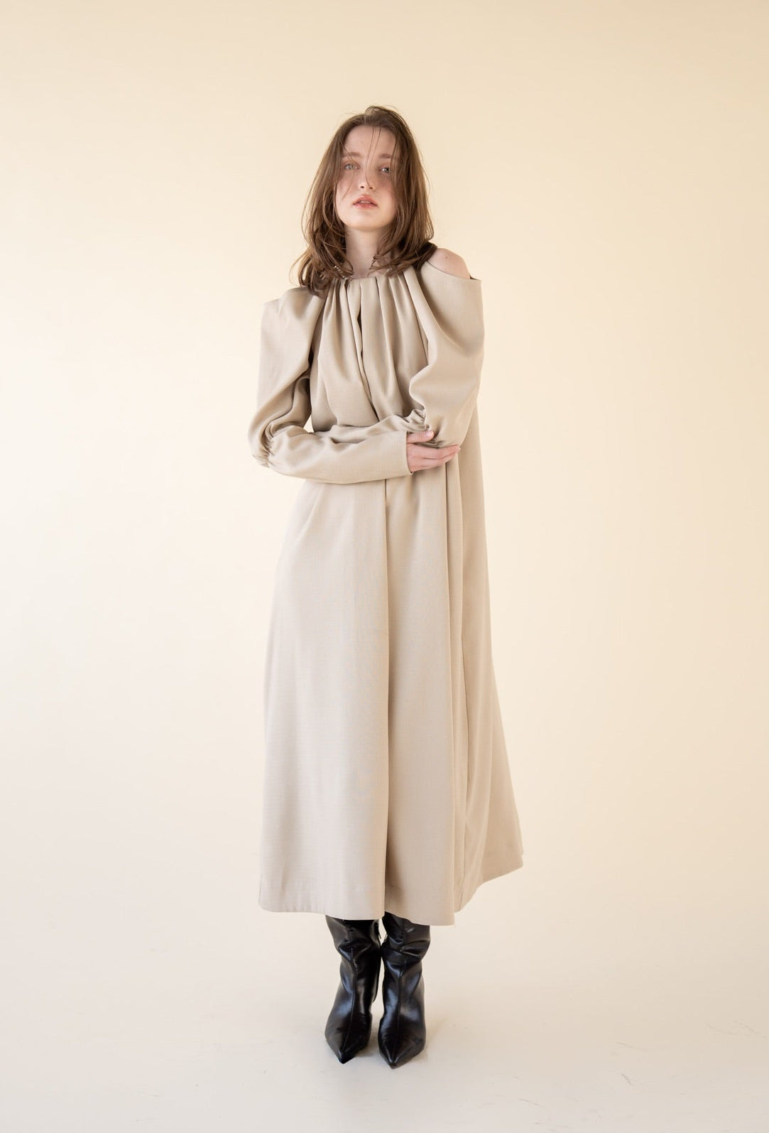 long drape one-piece