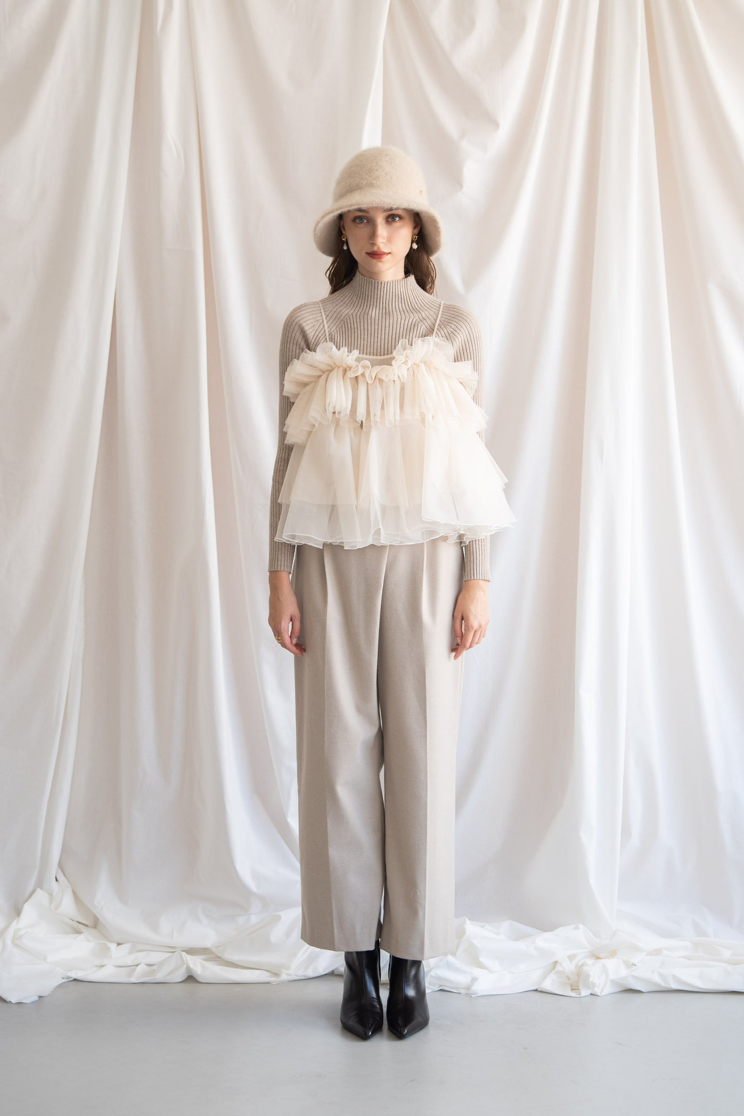 peplum tulle bustier