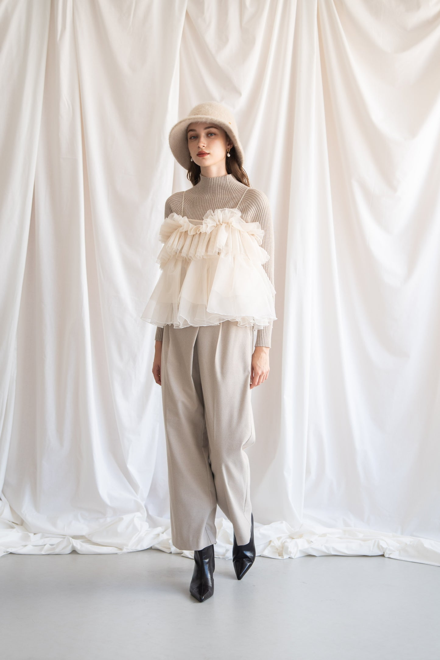 peplum tulle bustier