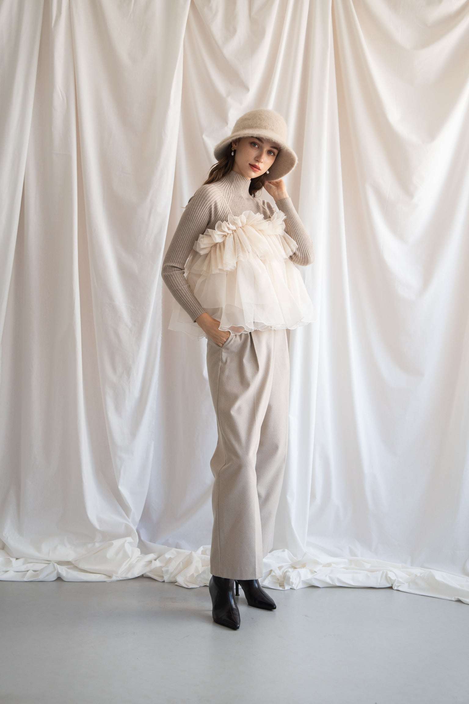 【週末限定値下げ】Acka jacquard peplum bustier Acka. jacquard peplum bustier