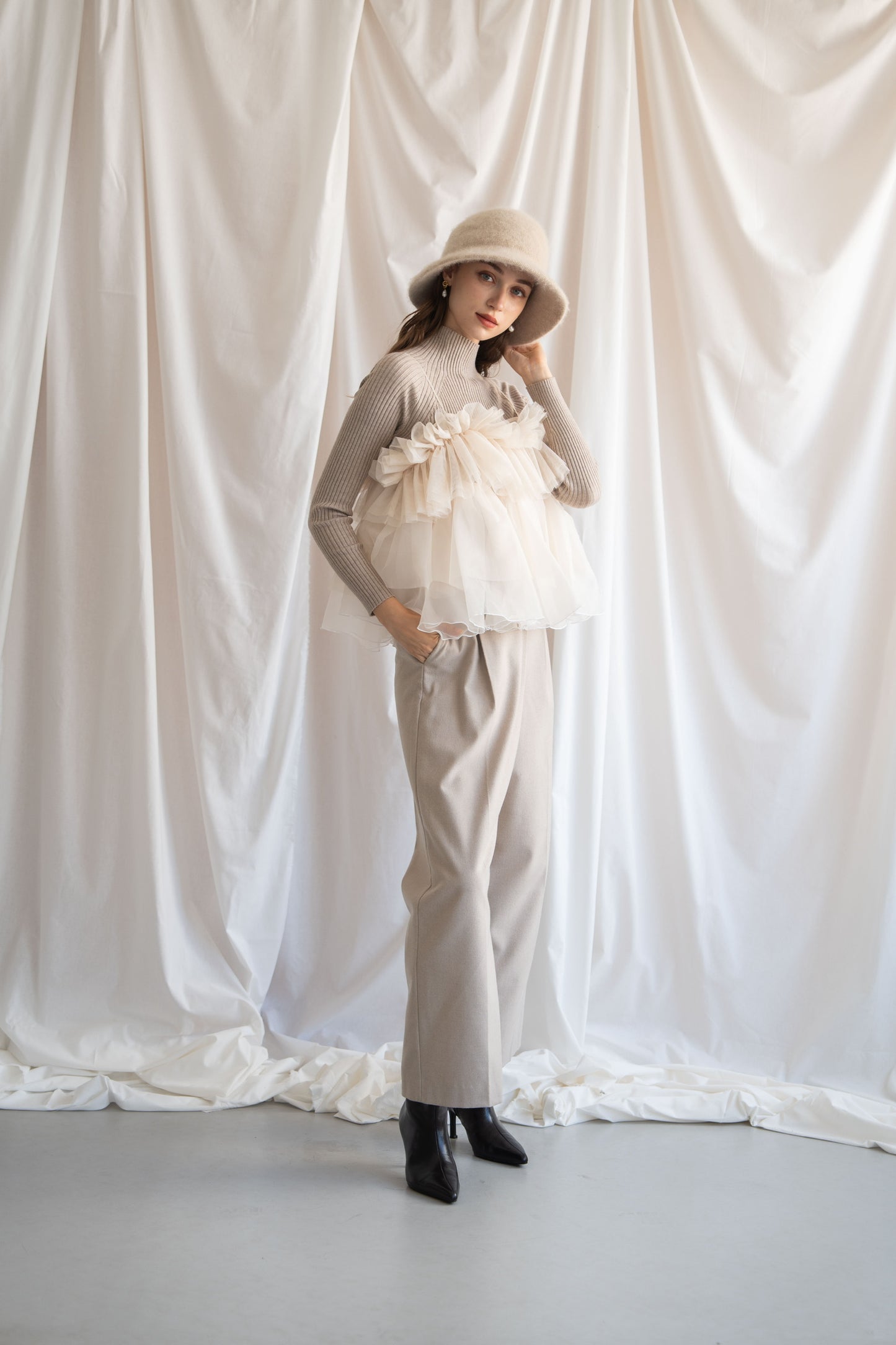 peplum tulle bustier