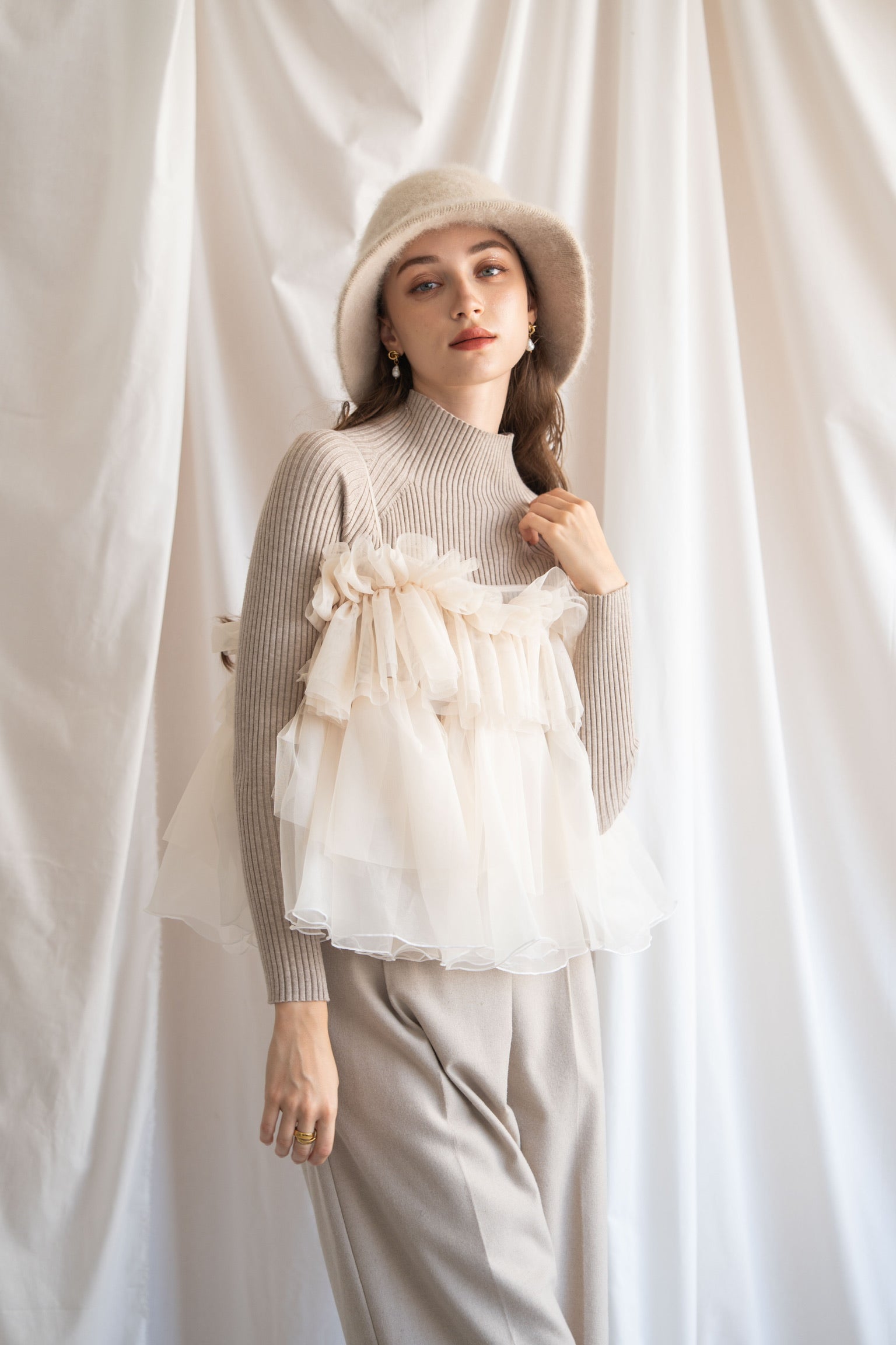 トップス poppy PEPLUM TULLE BUSTIER peplum tulle bustier – Acka online store