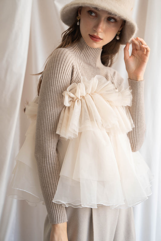 peplum tulle bustier