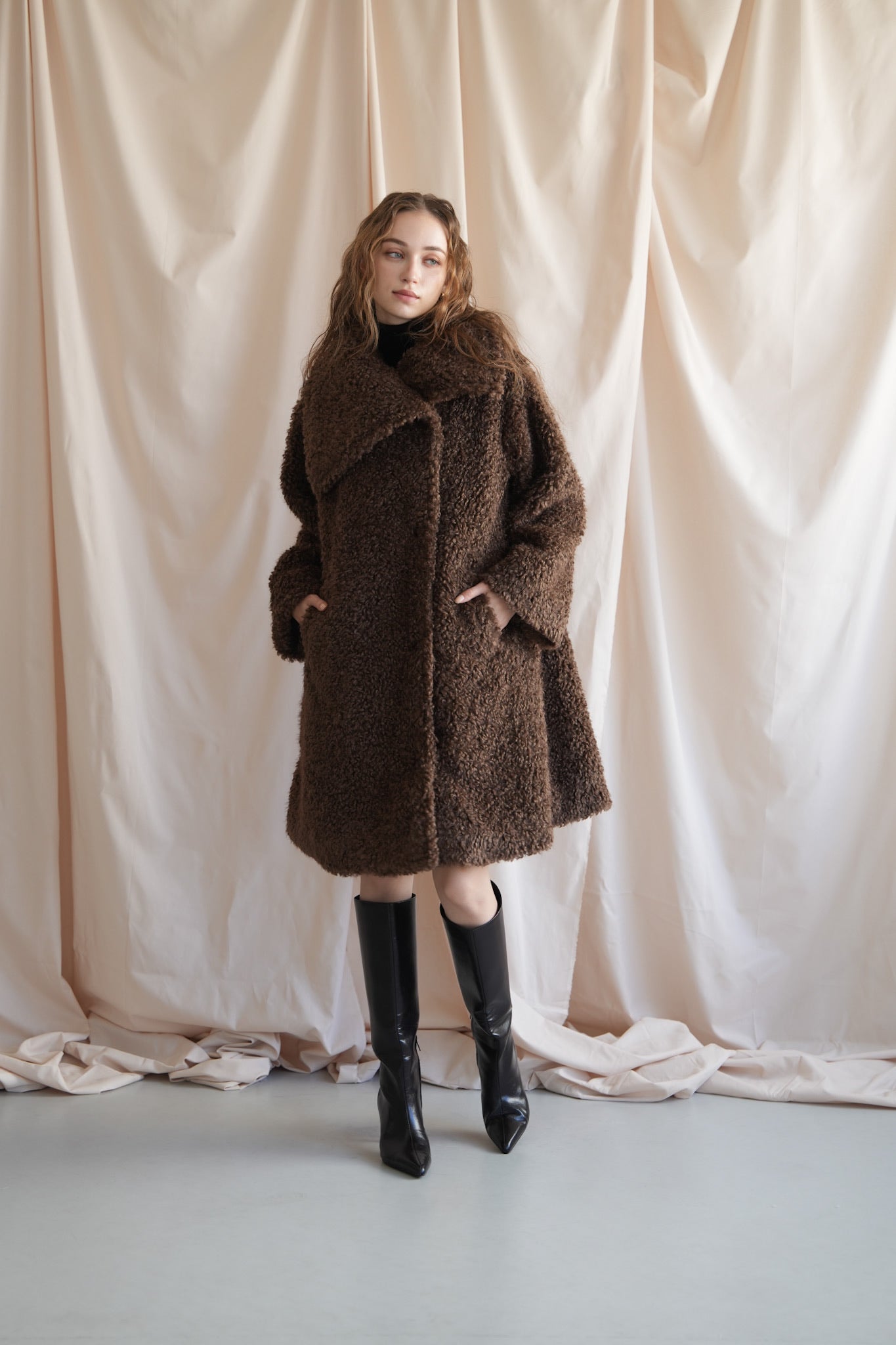 layered collar boa coat – Acka online store