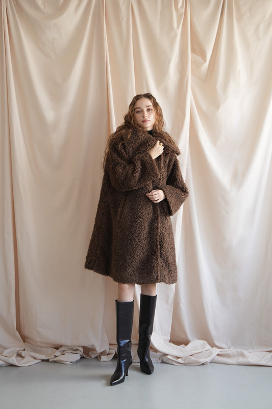 layered collar  boa coat