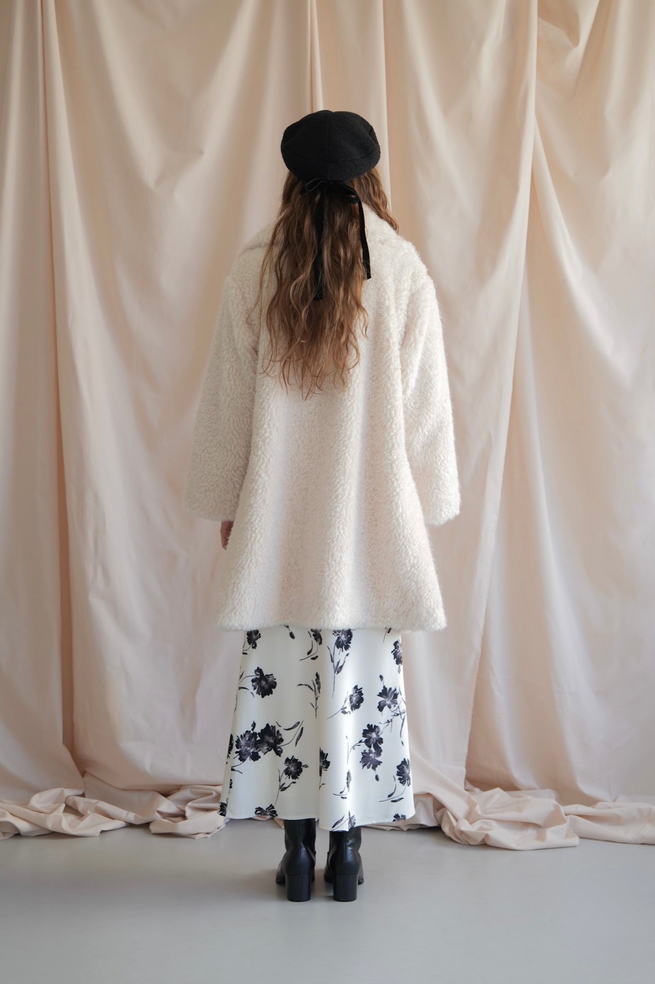 acka layered collar boa coat サイズ1 layered collar boa coat – Acka online store