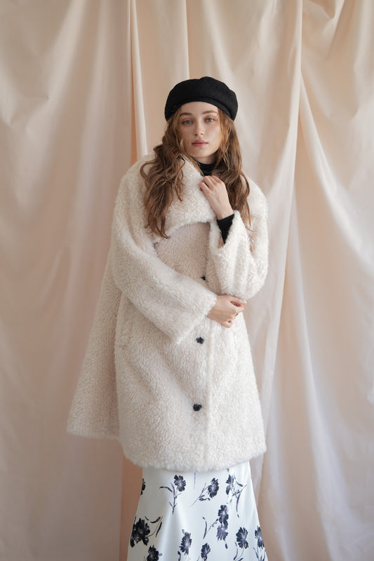 layered collar  boa coat
