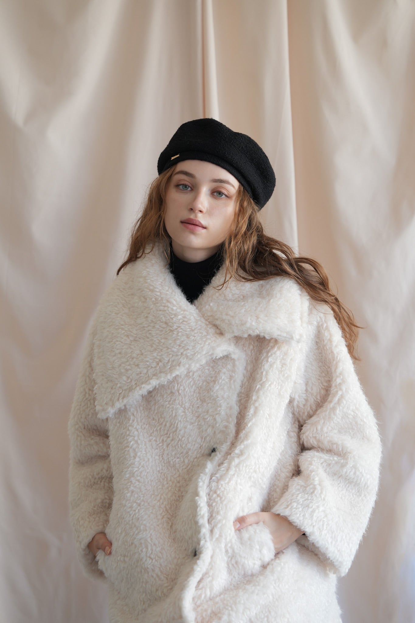 CA4LA×Acka. velour ribbon beret