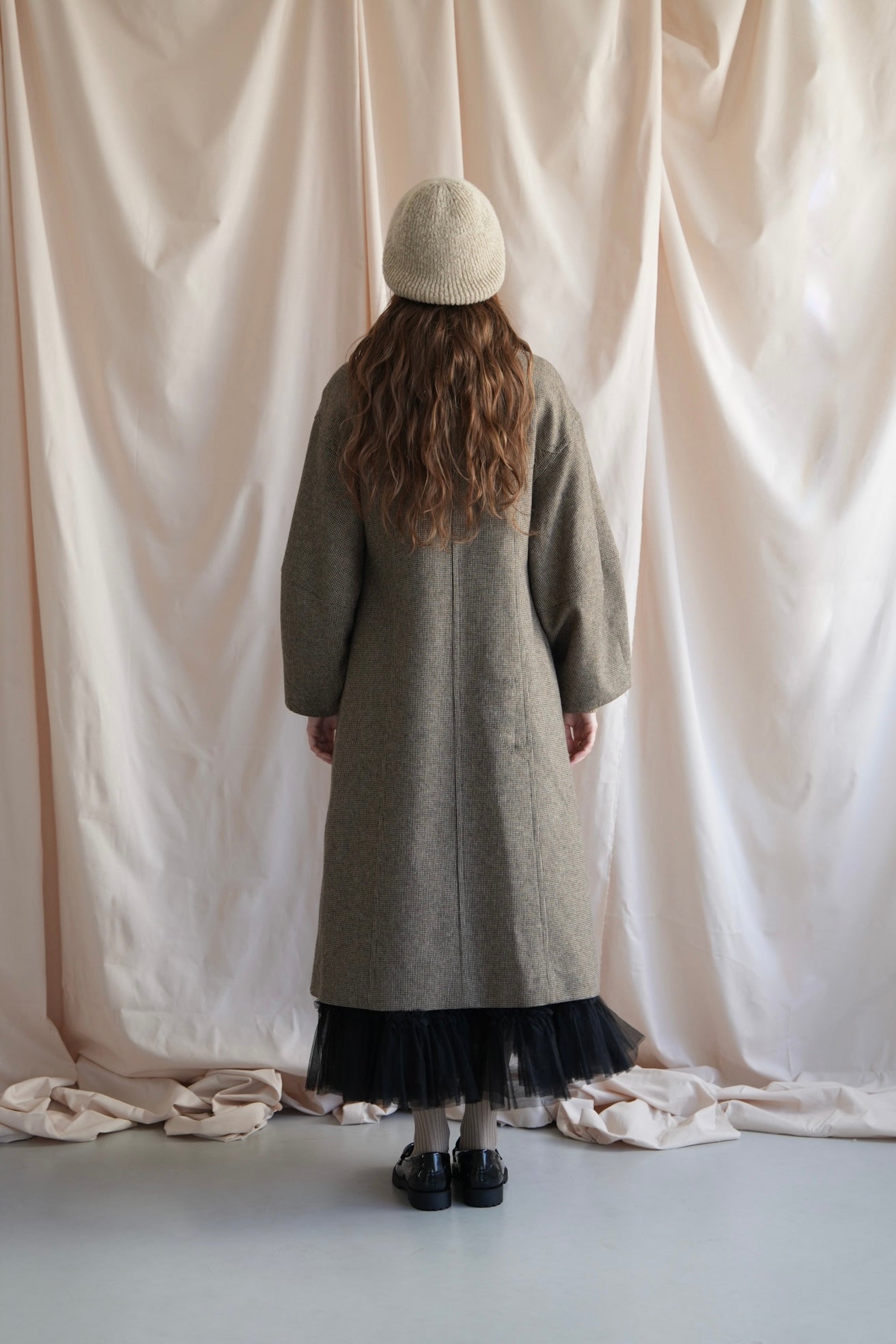 leather point check coat – Acka online store