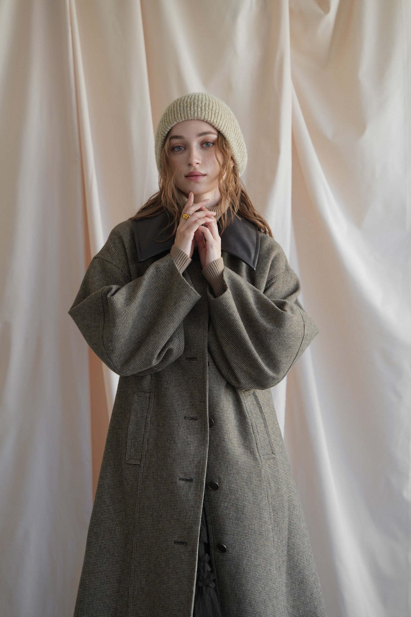 ackaコート leather point check coat – Acka online store