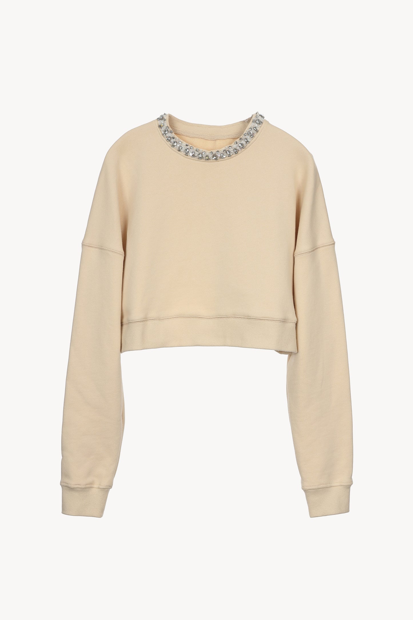 bijou neck cropped sweat
