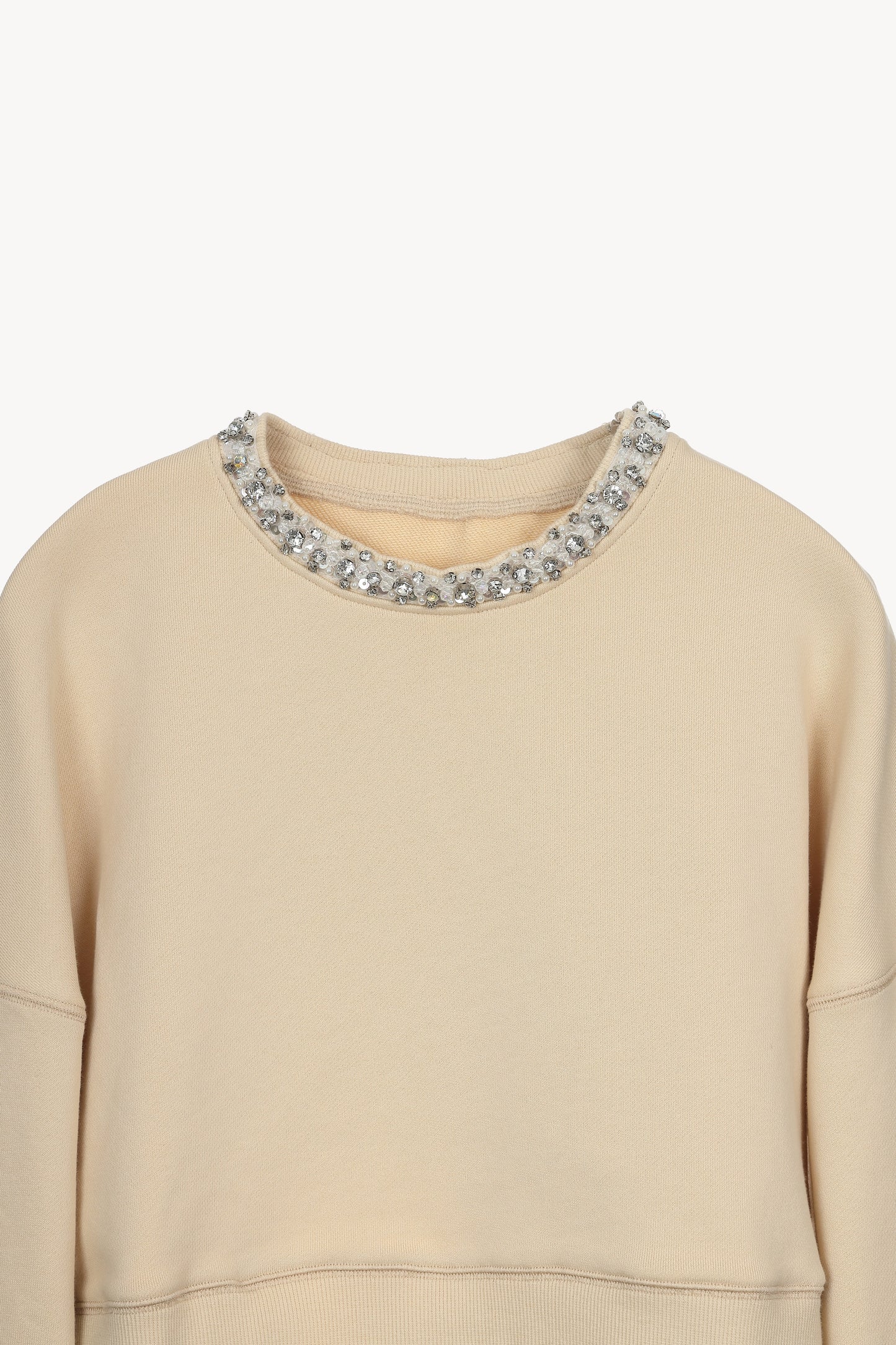 bijou neck cropped sweat