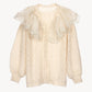 sheer frill knit cardigan