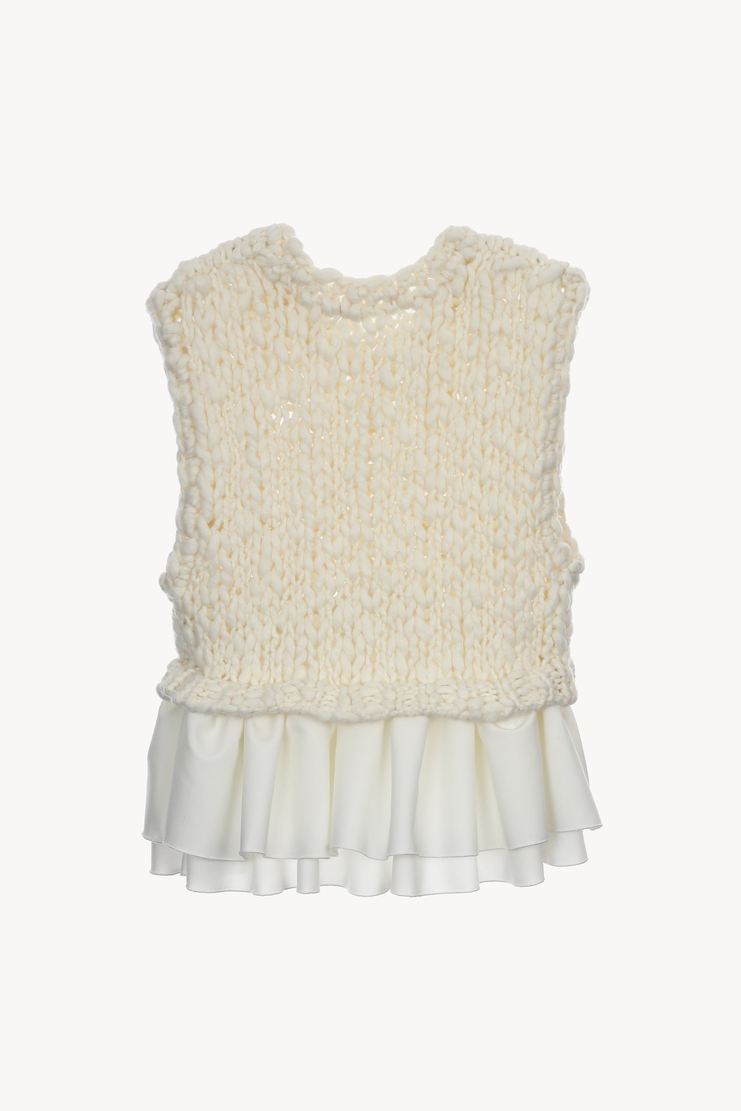 frill hand knit vest