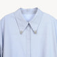 bijou collar volume shirt