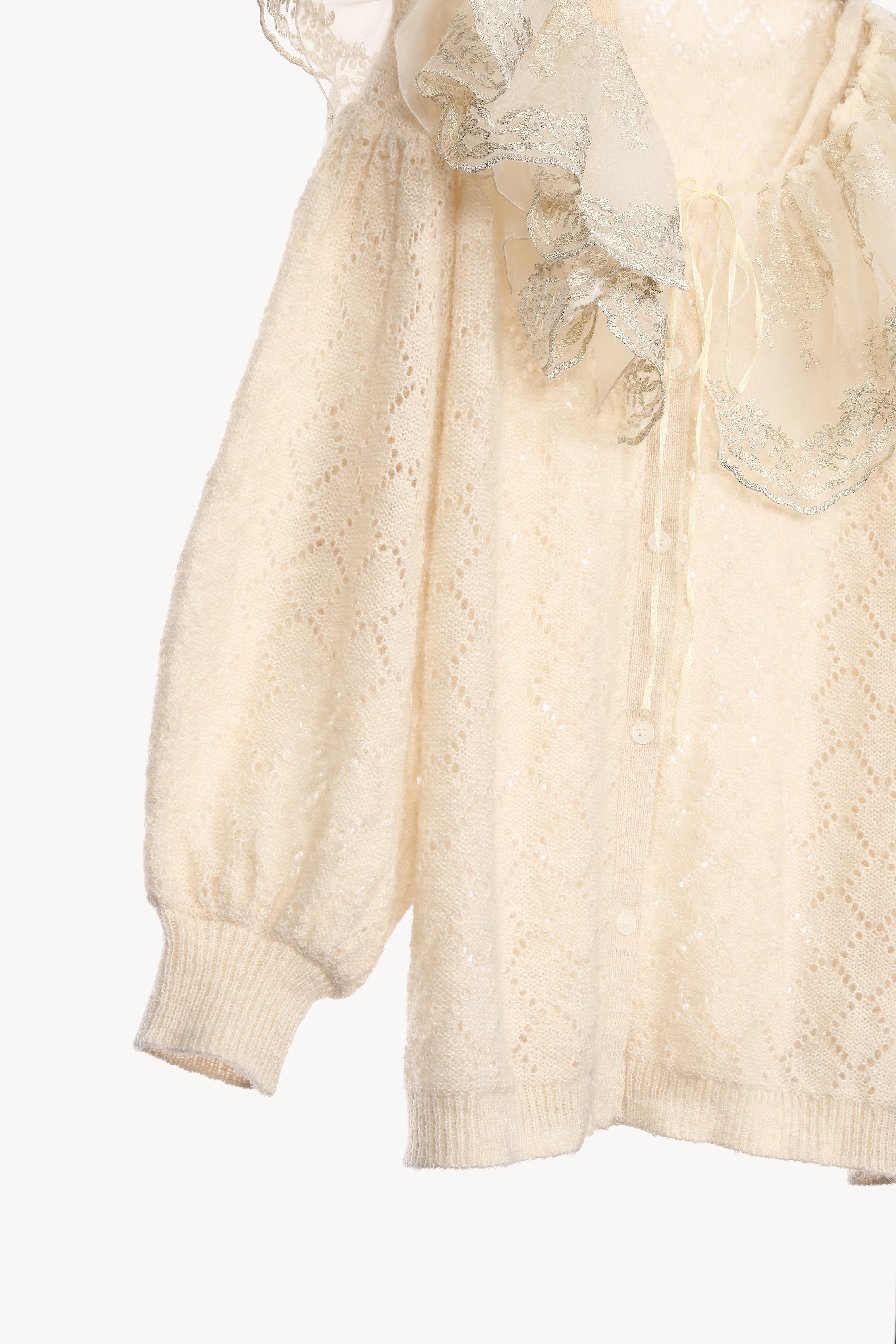 sheer frill knit cardigan – Acka online store