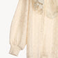 sheer frill knit cardigan