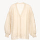 sheer frill knit cardigan