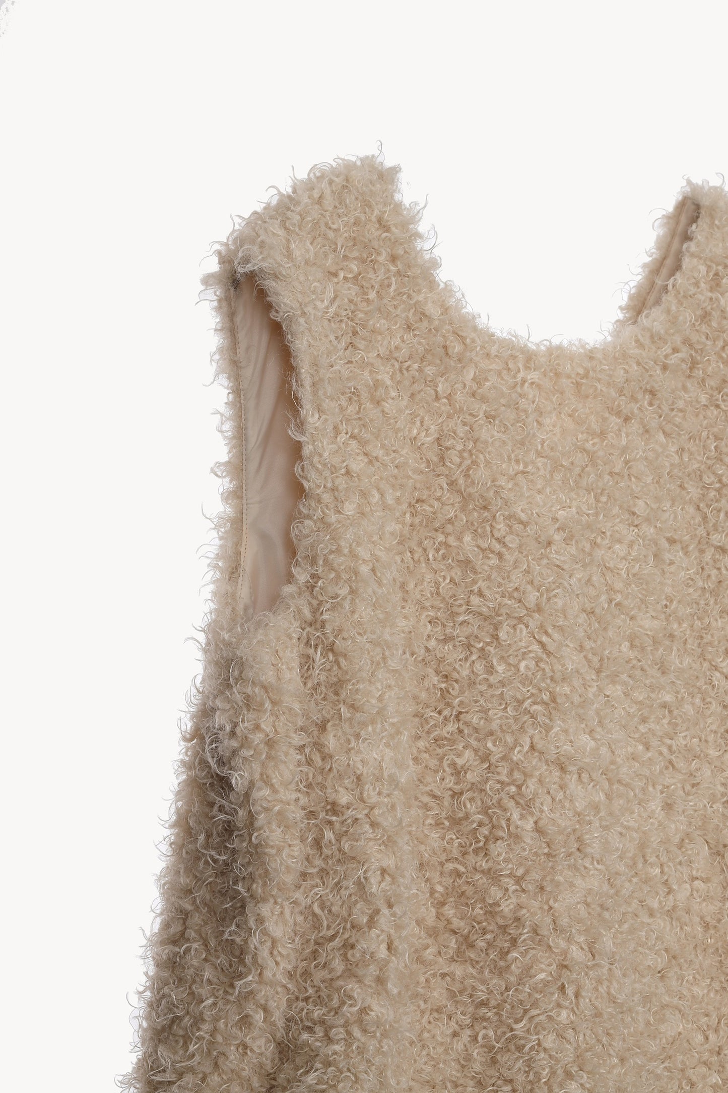 fur vest one-piece