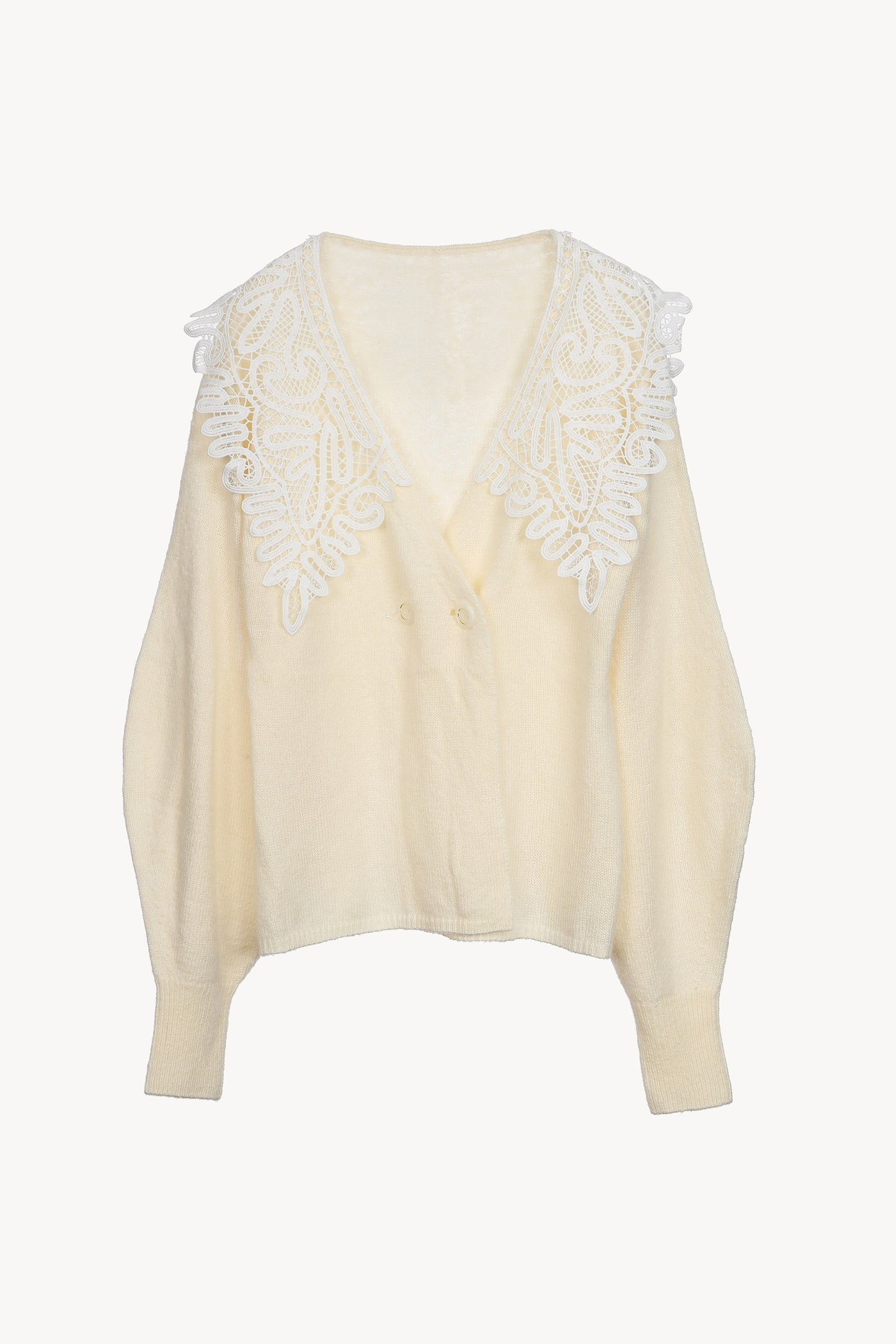 lace collar knit cardigan