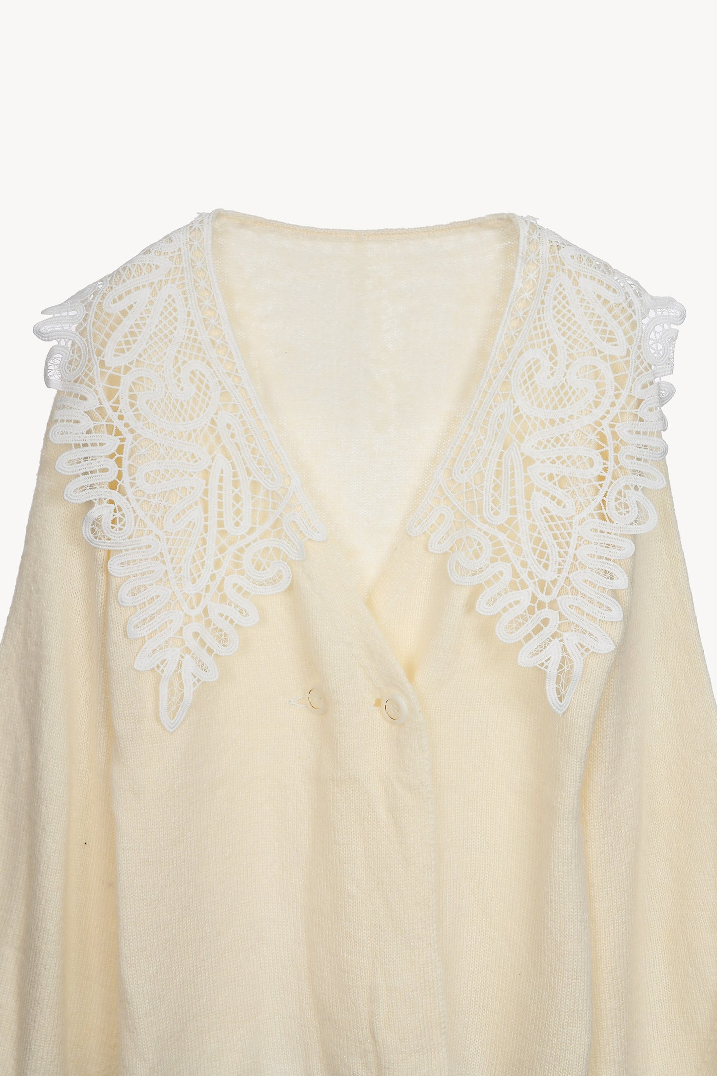 lace collar knit cardigan